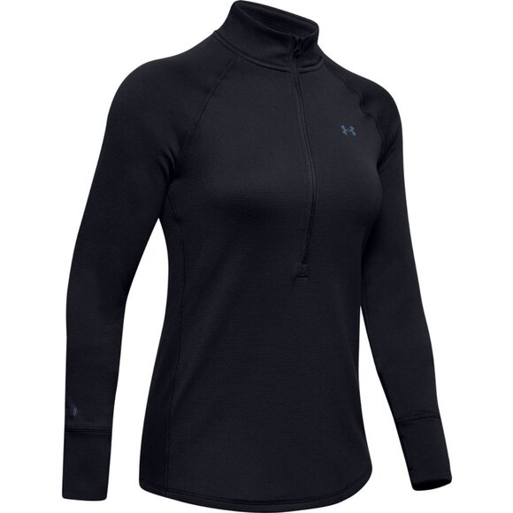 Under Armour ColdGear Women’s Base 4.0 Half Zip Pullover Top Black, Size Large - Picture 15 of 16